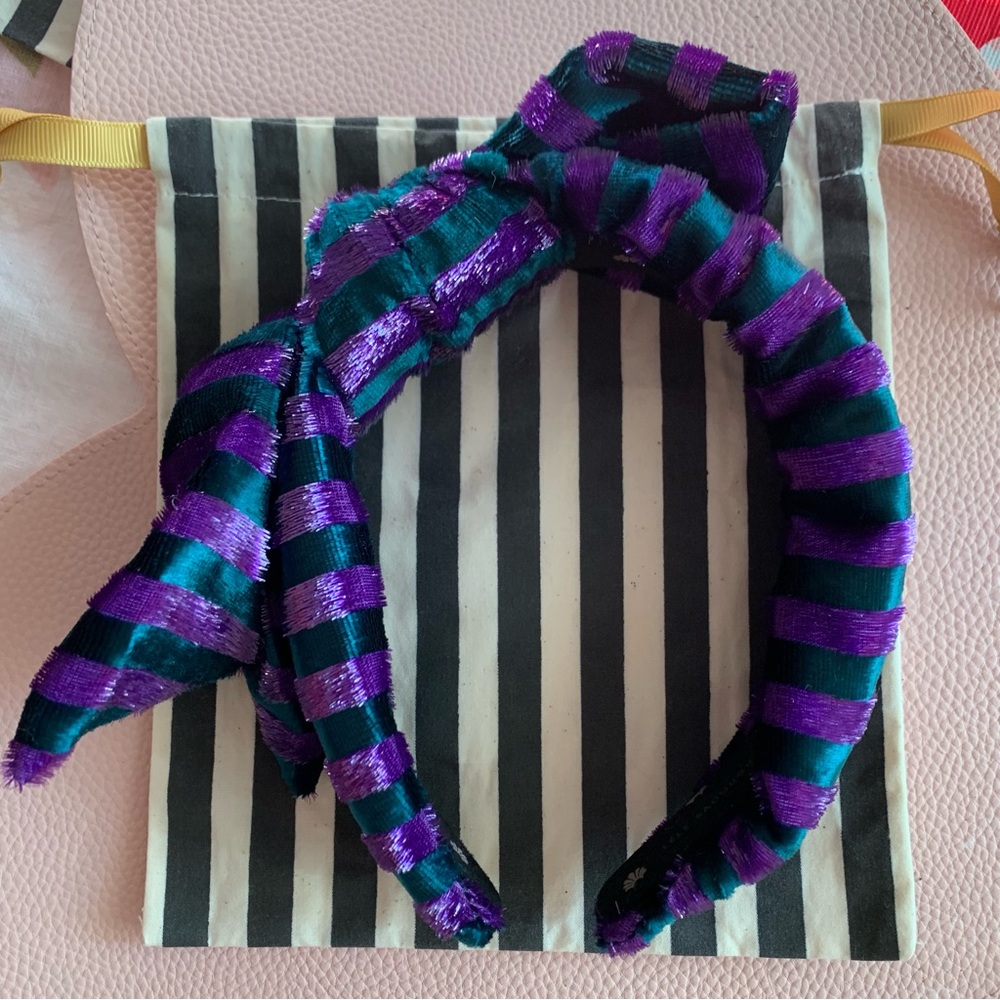 Lele Sadoughi Purple and Teal Striped holly style headband